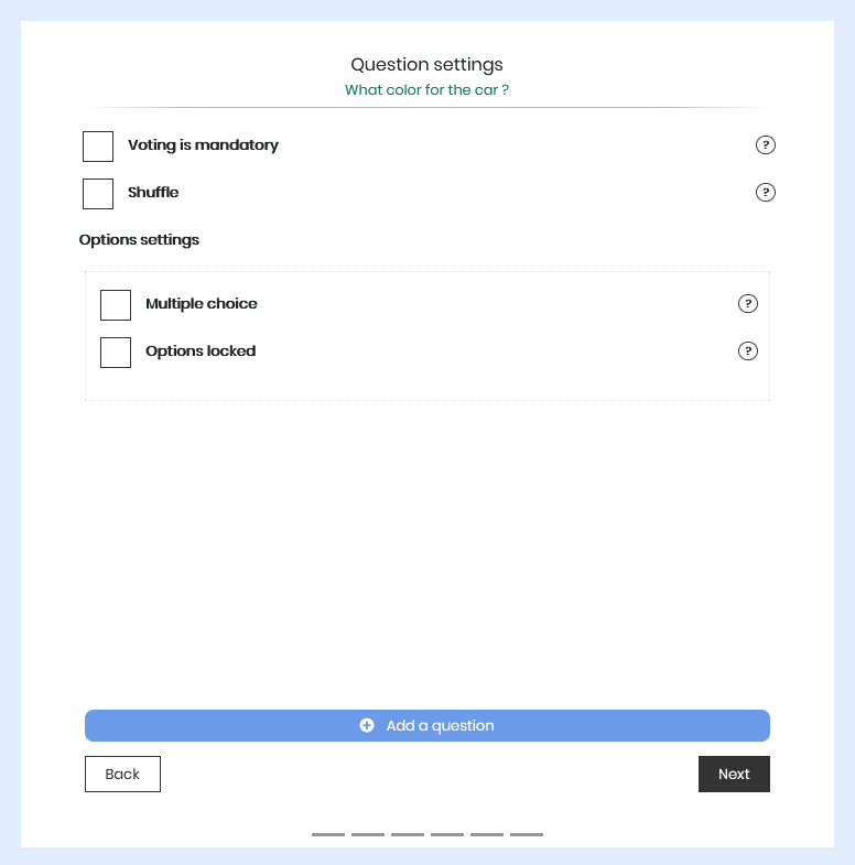 Create a Qwiid - Poll settings