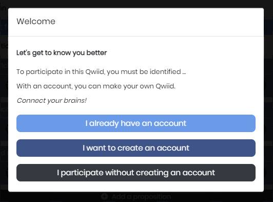 Participate in a Qwiid - Nom d'utilisateur
