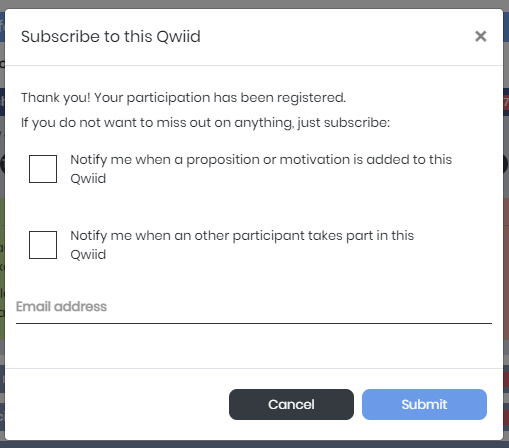 Participate in a Qwiid - Subscription