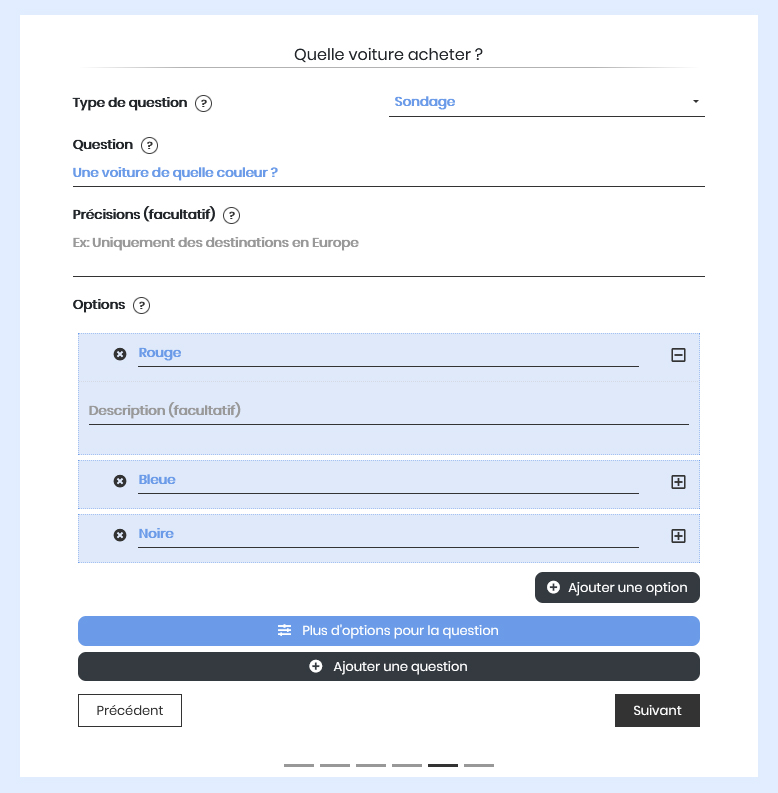 Création d'un Qwiid - Sondage