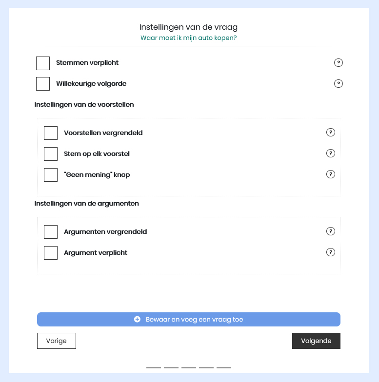 Een Qwiid maken - Parameters van de open vraag