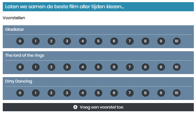 Deelname aan een Qwiid - Open vraag zonder argumenten