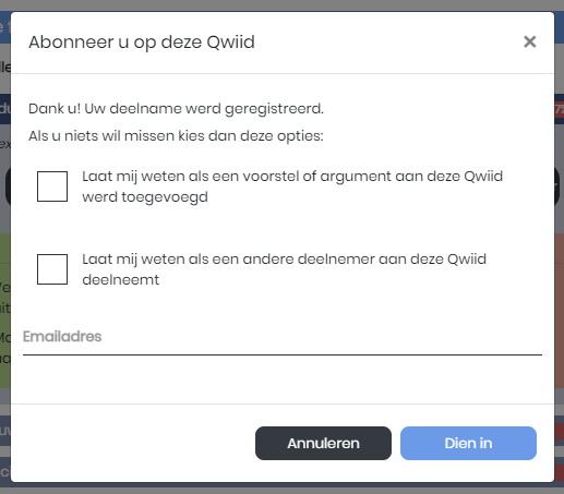 Deelname aan een Qwiid - Abonnement